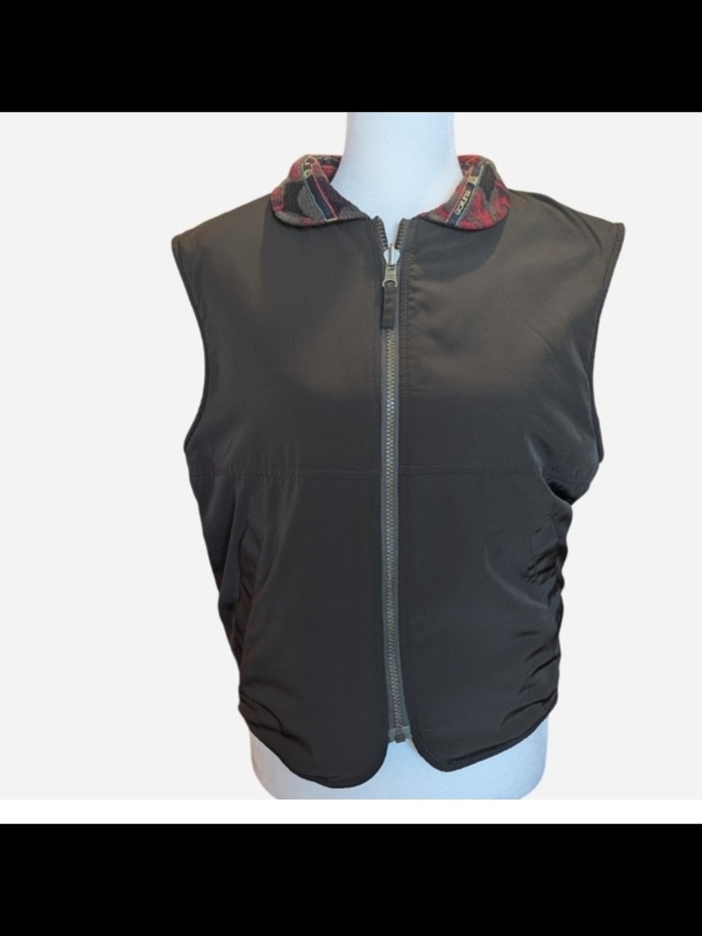Sunic Brown Men's Zip Vest with Patterned Collar - Picture 1 of 10